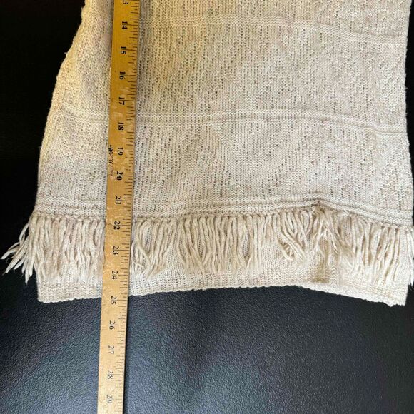 Moth Neutrals Fringe Trim Long Sleeve Pullover Sweater Womens XS - Picture 13 of 15